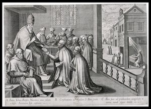 Le Pape Paul III (1468-1549) recevant la règle de la Société de Jésus, 1540 - C. Malloy